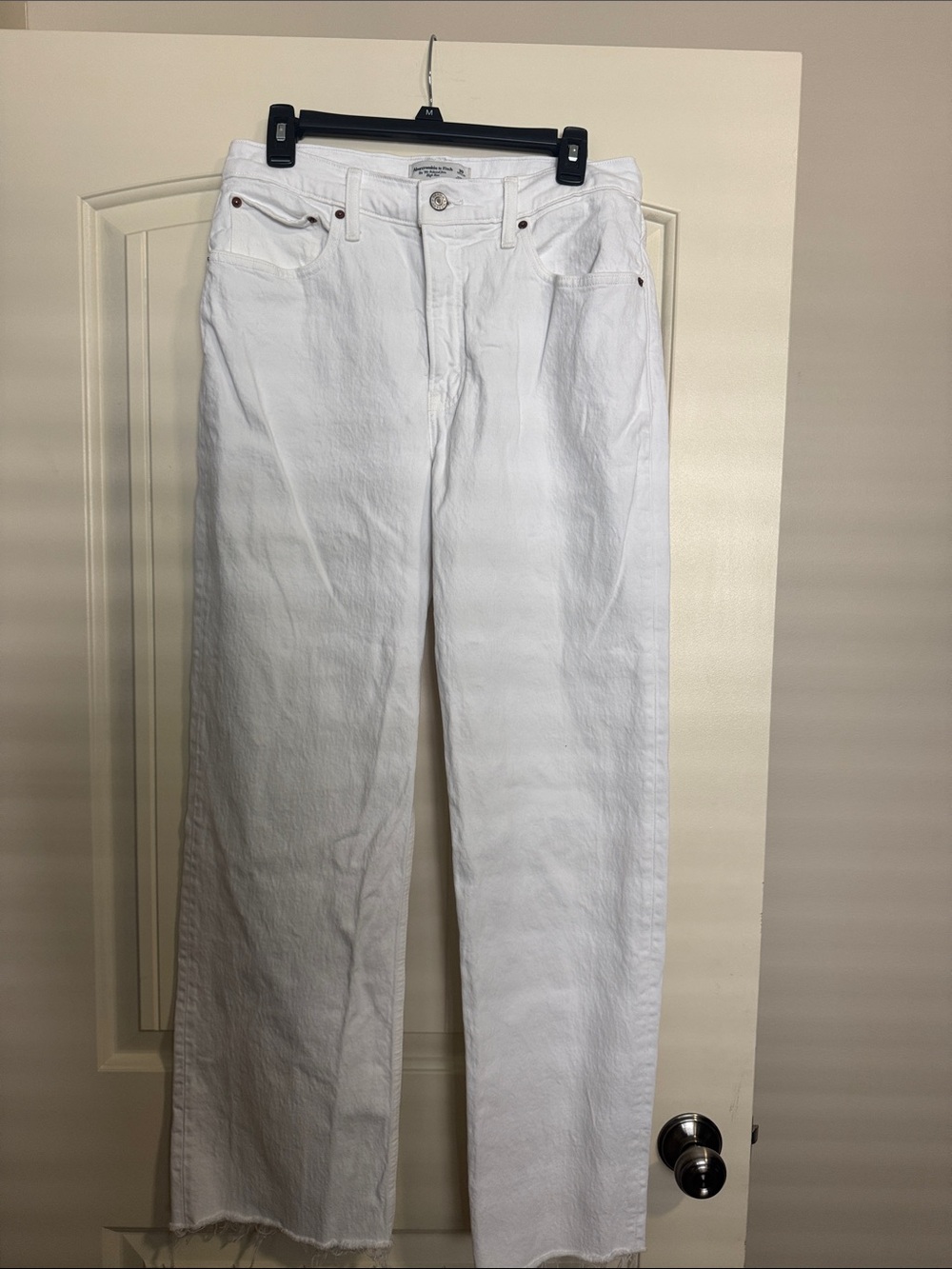 Abercrombie & Fitch White Wide Leg Jeans